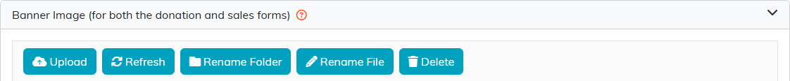 The campaign Banner Image section header showing it applies to both the donation and sales forms