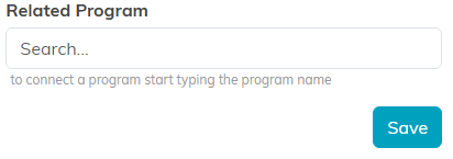 The Related Program field on an expense's Connections page, with the Save button below it