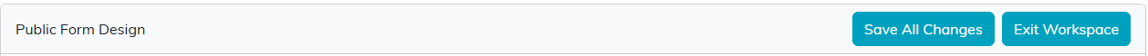 The Public Form Design header with the Save All Changes button