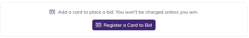 The Register a Card to Bid button on a public auction item
