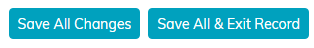The Save All Changes and Save All and Exit Record buttons on a sponsorship