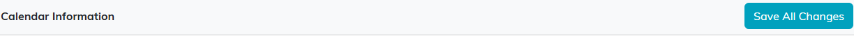 The Calendar Information header with the Save All Changes button