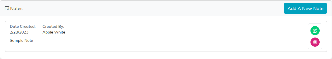 The Campaign Notes tab with an Add A New Note button