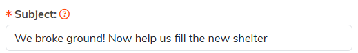 The Subject field on the Template Design tab