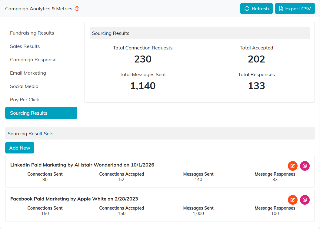 Sourcing Results totals above its result sets