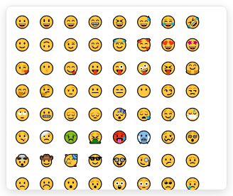 The emoji picker open above the message box