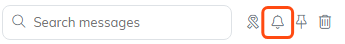 The channel header tools with the mute bell highlighted