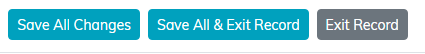 The Save All Changes, Save All and Exit Record, and Exit Record buttons