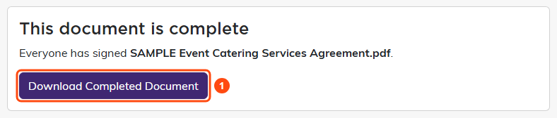 This document is complete, with the Download Completed Document button