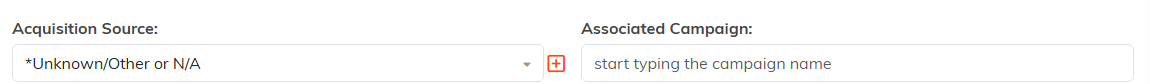 The Acquisition Source and Associated Campaign fields