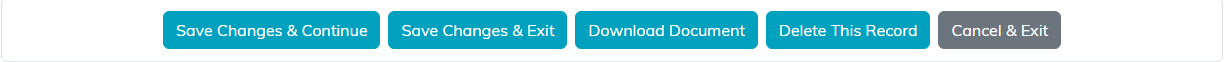 The button bar with Save Changes and Exit, Download Document, Delete This Record and Cancel and Exit