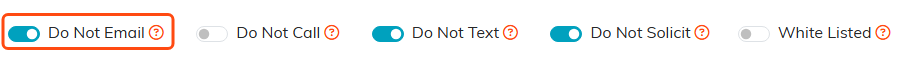The switch bar on the Contact Info tab with Do Not Email highlighted