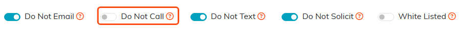 The switch bar with Do Not Call highlighted