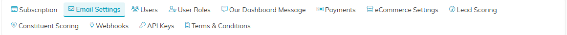 The Subscription Settings tabs with Email Settings selected