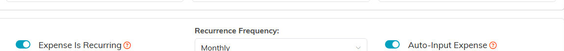 The Expense Is Recurring switch with the recurrence frequency