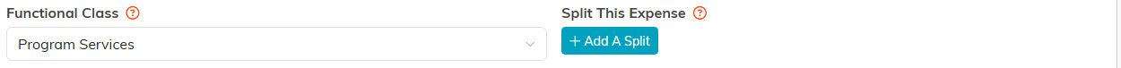 The Functional Class field on an expense set to Program Services