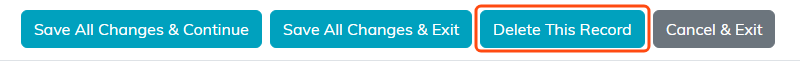The Fund Details button row with Delete This Record highlighted