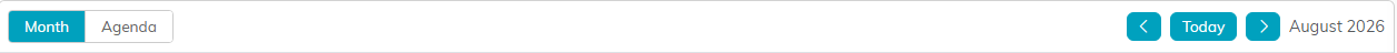 The calendar toolbar with Month, Agenda, the arrows and Today