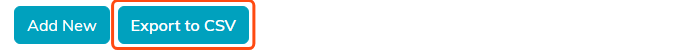 The In-Kind Donations list buttons with Export to CSV highlighted