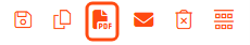 The invoice title bar with the Save Invoice To PDF icon highlighted