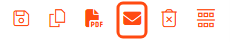 The invoice title bar with the Email Invoice icon highlighted