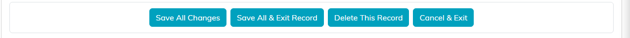 Save All Changes, Save All and Exit Record, Delete This Record and Cancel and Exit buttons