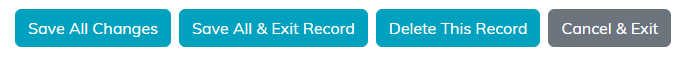 The Save All Changes, Save All and Exit Record, Delete This Record, and Cancel and Exit buttons