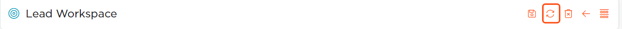 The Lead Workspace title bar with the two circling arrows icon outlined