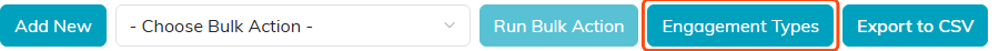 The action bar with the Engagement Types button outlined