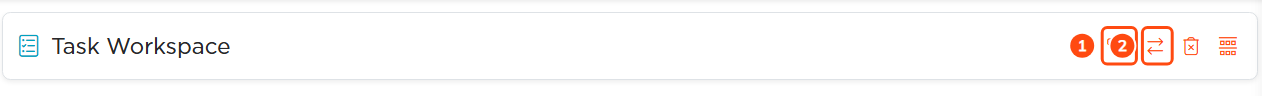 The two convert icons in the Task Workspace title bar