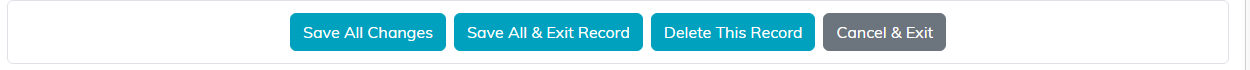 The button row: Save All Changes, Save All and Exit Record, Delete This Record, Cancel and Exit