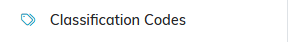The Classification Codes item in the left menu