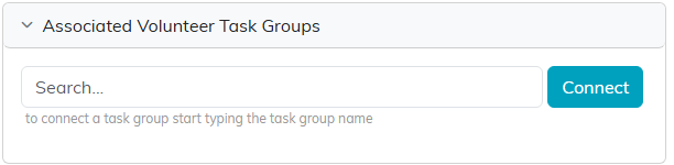 The Associated Volunteer Task Groups panel on the Program Connections page