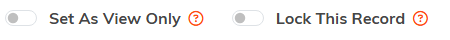 The Set As View Only and Lock This Record switches at the top of Project Details