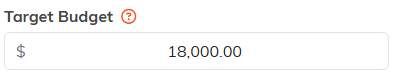 The Target Budget field at the top of the Projected Expenses page