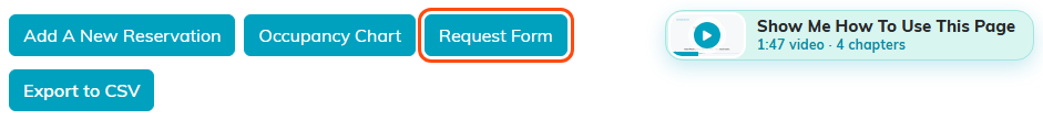 Reservations buttons with Request Form beside Occupancy Chart