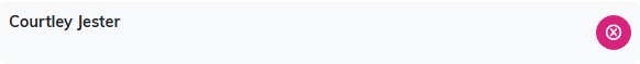 A user row with a pink remove button on the right