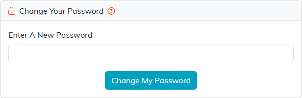 The Change Your Password card with a new password box and a Change My Password button