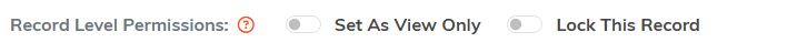 The Set As View Only and Lock This Record switches at the top of a password record