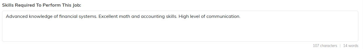 The Skills Required To Perform This Job box with text in it