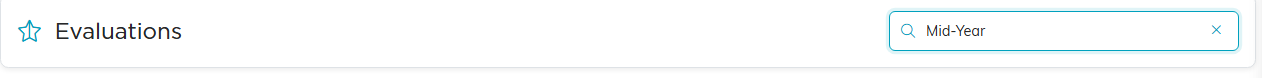 The search box at the top of the Evaluations list