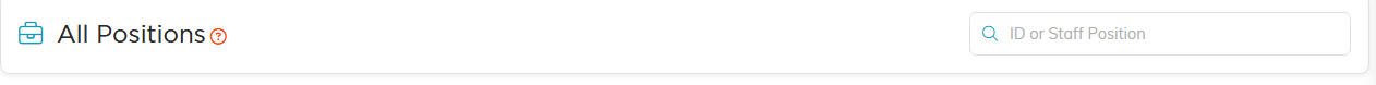 The staff positions page header with the search box