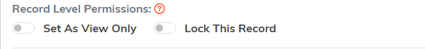 The Set As View Only and Lock This Record switches