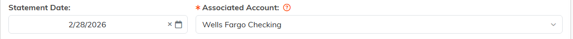 The Statement Date and Associated Account fields