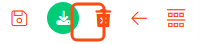 The title bar icons with the delete icon highlighted