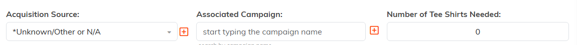The acquisition source and associated campaign fields