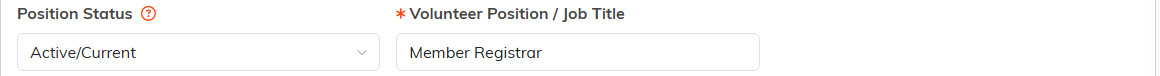 The Position Status dropdown and the job title field