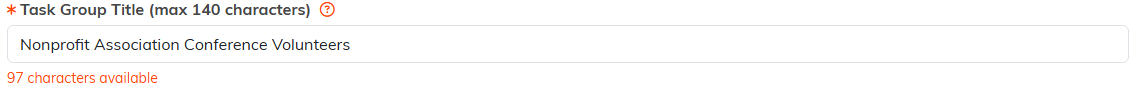 The public calendar toggle and the Task Group Title field