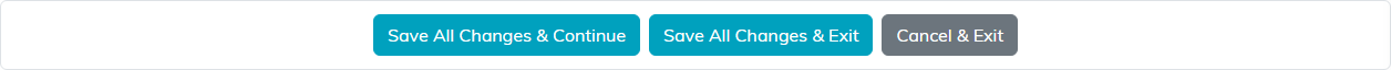 Save All Changes and Continue, Save All Changes and Exit and Cancel and Exit buttons