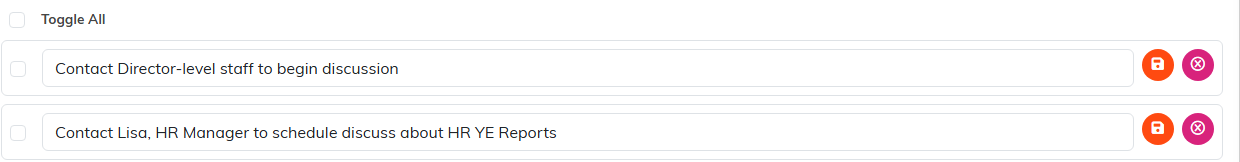 Toggle All checkbox above two checklist items